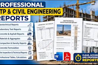 prepare professional civil engineering reports