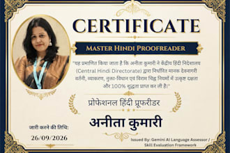 do expert hindi proofreading, editing, and spell check