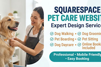 build squarespace dog walking grooming and boarding website
