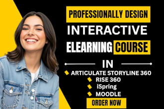 design interactive elearning course content in articulate storyline or rise 360