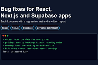 fix bugs in your react, nextjs, supabase or lovable app