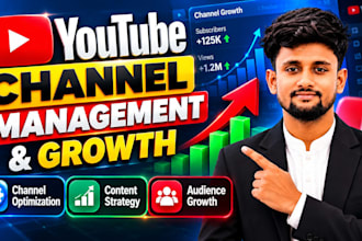 provide youtube channel management and growth