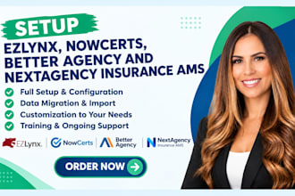 setup ezlynx, nowcerts, better agency and nextagency insurance ams