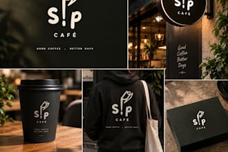 modern minimalist cafe or coffee shop logo