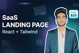 build a startup or saas landing page with react and tailwind
