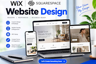 design or redesign a professional wix or squarespace website