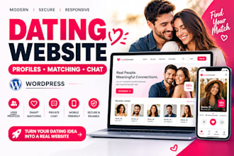 build a professional dating website with profiles, matching and chat