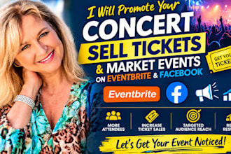 promote your concert, sell tickets and market events on eventbright and facebook
