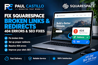 fix squarespace broken links, 404 errors, 301 redirects, URL mapping, SEO fixes