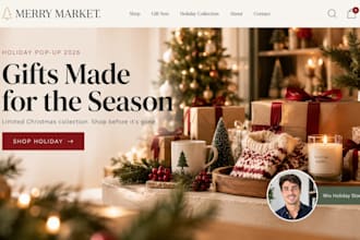 design wix holiday popup shop christmas ecommerce website