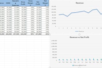 do excel data analysis, financial analysis and reporting