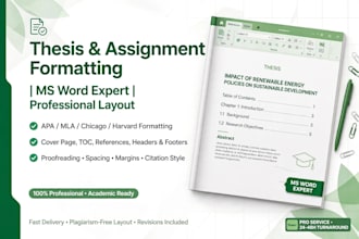 format thesis dissertation in apa 7th with toc