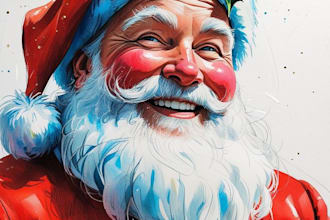create christmas vector portrait character portrait