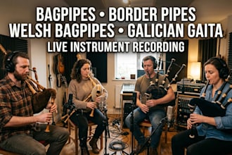 record bagpipes, border pipes, welsh bagpipes, galician gaita for your song