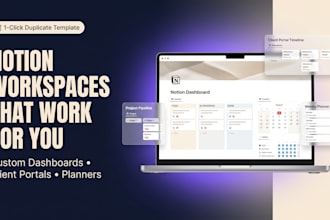 design a custom notion workspace, dashboard, and client portal