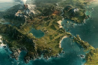 make fantasy map illustration for  novels and games