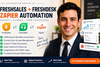 automate freshsales freshdesk zapier contact sync support tickets sales workflow