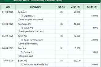 do accounting bookkeepinng and journal entries in excel
