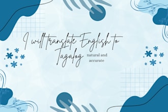 translate english to tagalog accurately and naturally