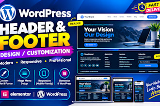 design and customize a responsive wordpress header and footer