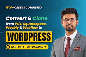 migrate wix to wordpress or convert squarespace, webflow, weebly to elementor