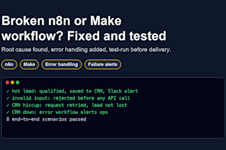 fix your broken n8n or make workflow and add error handling