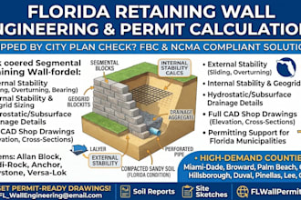 calculate florida retaining wall soil mechanics and srw shop drawing permit