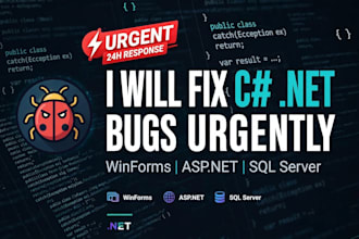 fix csharp dot net winforms asp net bugs and error urgently