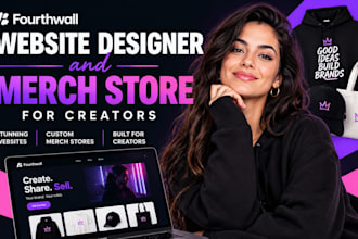 design a fourthwall website and merch store for creators
