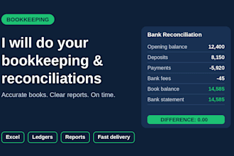 bookkeeping and bank reconciliation in excel