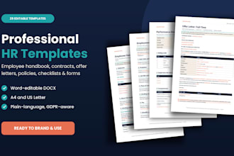 deliver editable HR templates, contracts, policies and onboarding forms