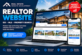 build realtor website, real estate website with idx mls property listings