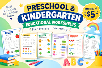 design printable preschool and kindergarten educational worksheets