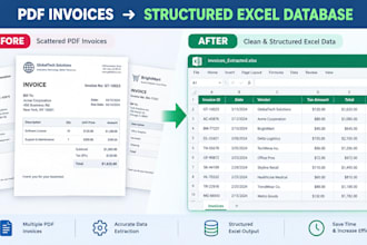 convert PDF and web data to excel and dashboards