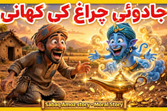design viral urdu thumbnail for moral story