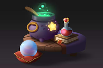 create custom 2d game assets and props