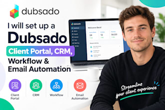 set up a dubsado client portal, CRM workflow and email automation