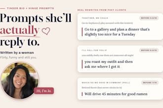 write your tinder bio and hinge prompts that actually get you matches