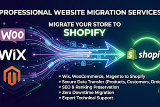 migrate woocommerce, wix, or magento to shopify store perfectly