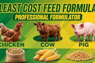 formulate least cost poultry dairy cattle pig feed formula