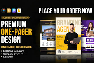 design a professional business report, business fact sheet or one pager