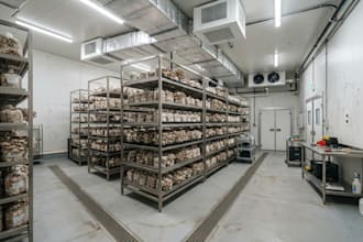 design 3d mushroom growing room, commercial crop growing space