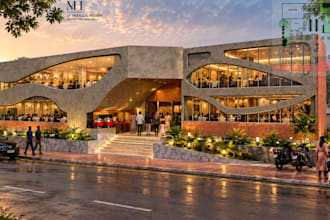 design and render restaurant architecture