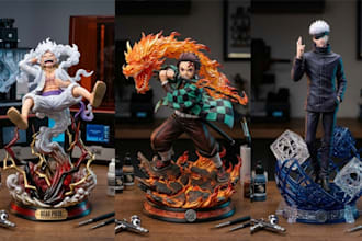 3d print and paint anime figure model garage kit statue for resin printing