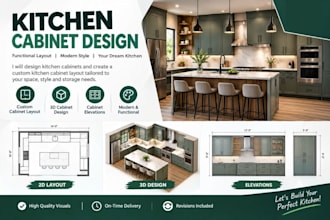 design kitchen cabinets and create a custom kitchen cabinet layout