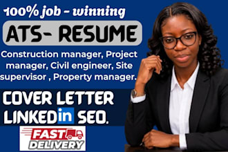 write engineering, construction, superintendent, architecture ats resume or CV