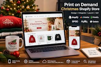 do print on demand christmas shopify store design shopify pod store spod apliiq