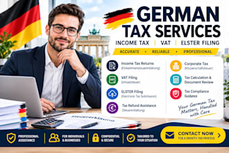 prepare german tax return income tax vat return and elster filing
