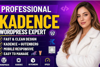 design or redesign a stunning wordpress website using kadence blocks, gutenberg
