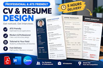 design a professional ats friendly CV and resume
